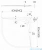Schedpol Schedline Libra Smooth White brodzik półokrągły 80x80x3cm 3SP.L1O-8080